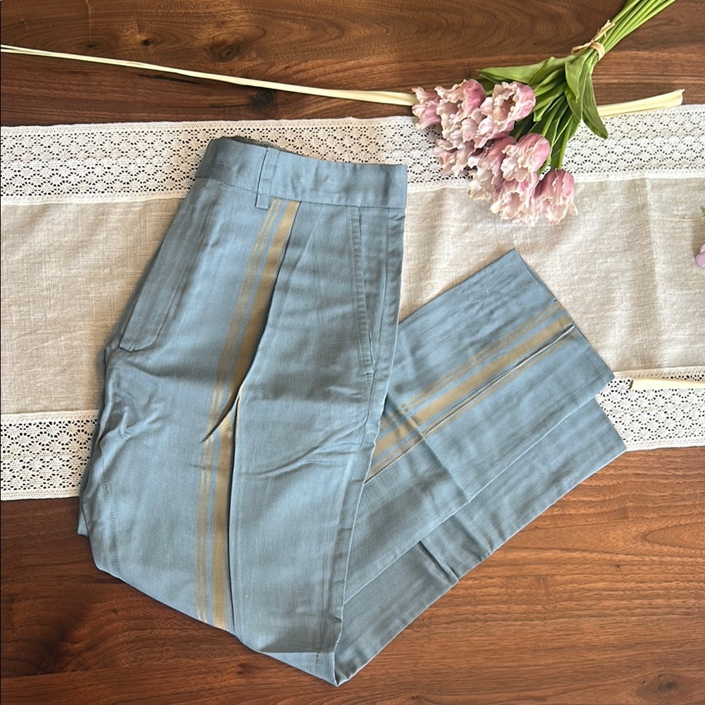 Men's Blue Pants with Gold Accents